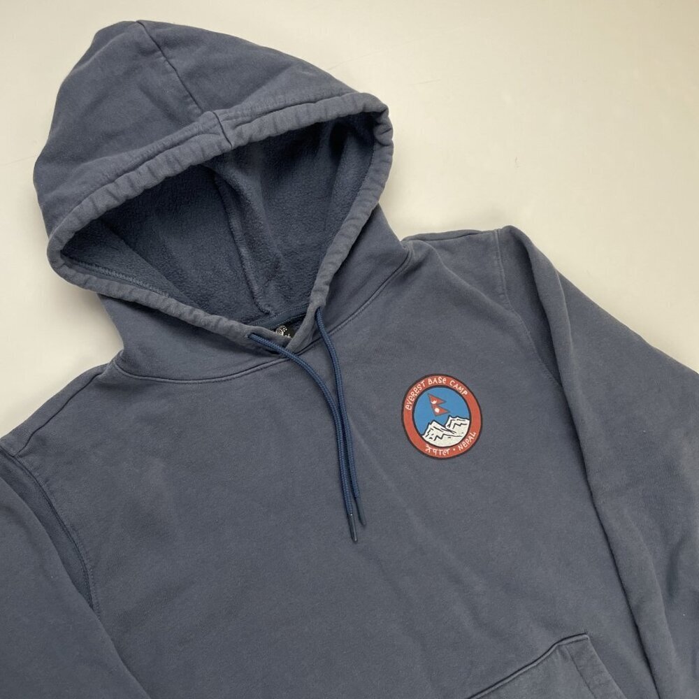 Mountain Hardwear Everest Base Camp Hoodie Men’s M Organic Cotton Graphic Blue